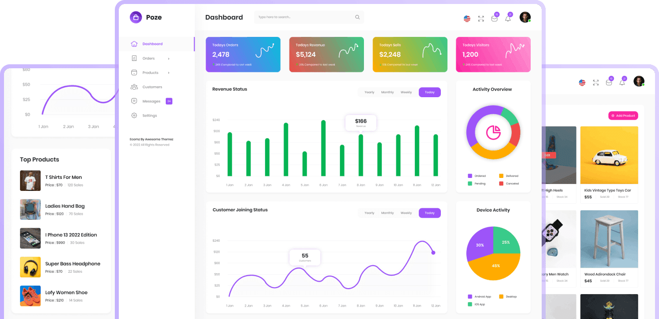 Order X dashboard showcase
